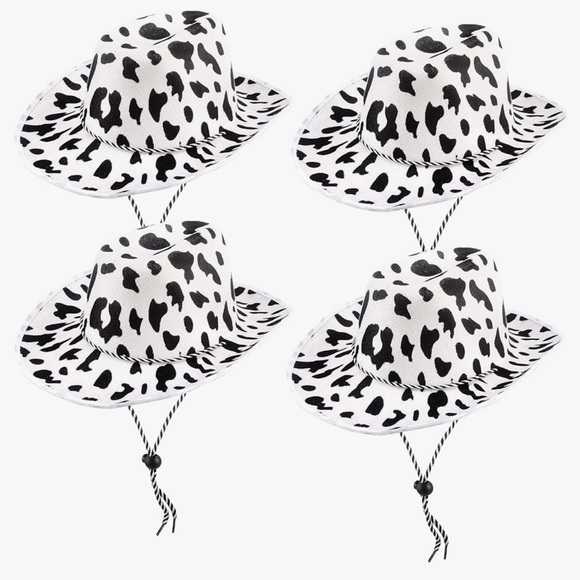 Cow-print cowboy hats (4) - Picture 1 of 6